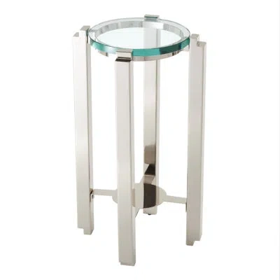 Global Views Metro Side Table In Silver