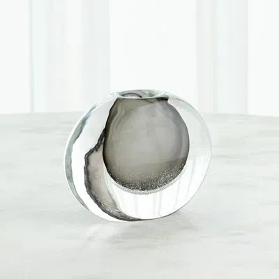 Global Views Micro Bubble Glass Table Vase In Gray,clear