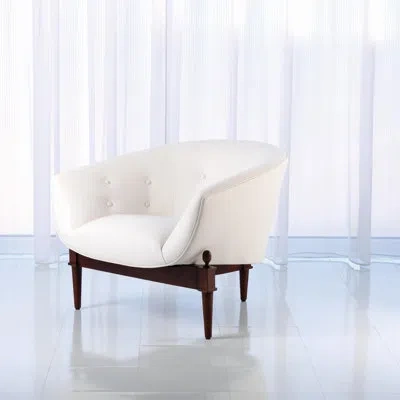 Global Views Mimi Chair In White Leather