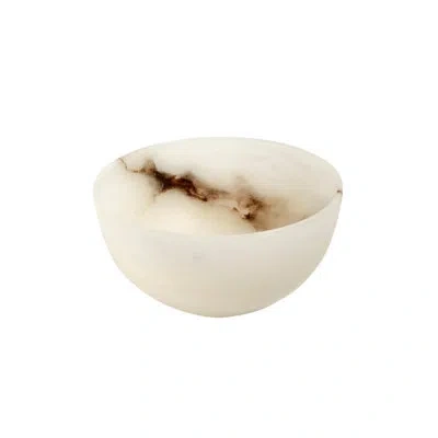 Global Views Mini Alabaster Bowl In White