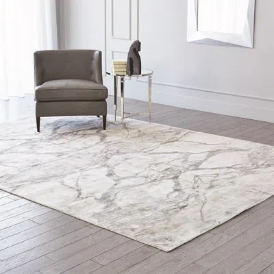 Global Views Mirror Match Marble Area Rug In Beige/gray In Beige,gray