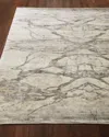Global Views Mirror Match Marble Rug, 5' X 8' In Gray/white
