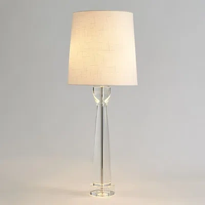 Global Views Modern Crystal Column Lamp In Clear