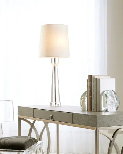 Global Views Modern Crystal Column Lamp In Clear