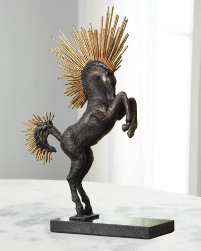Global Views Mohawk Stallion Sculpture In Bronze