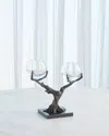 Global Views Monterey 2-vase Holder In Grey