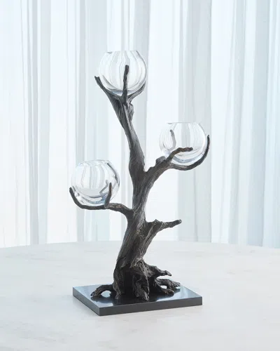 Global Views Monterey 3-vase Holder In Grey