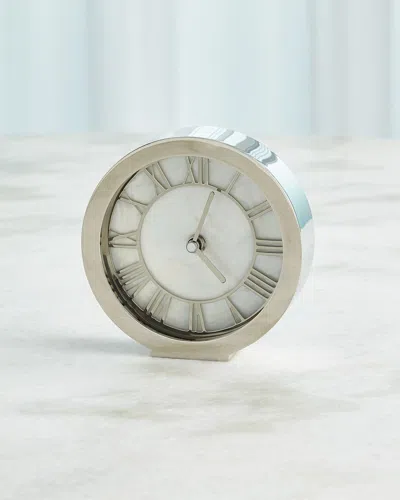 Global Views Mother-of-pearl Clock In Metallic