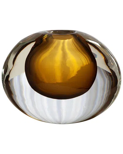 Global Views Offset Round Vase In Green