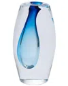 Global Views Offset Vase In Blue