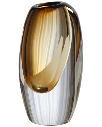 Global Views Offset Vase In Brown