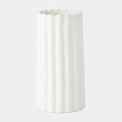 Global Views Olivier Candle Holder In White