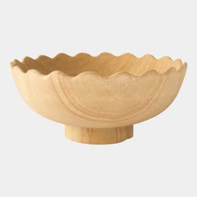 Global Views Onda Bowl-sandstone 4"h X 9"w X 9"d Decorative Bowl In Tan