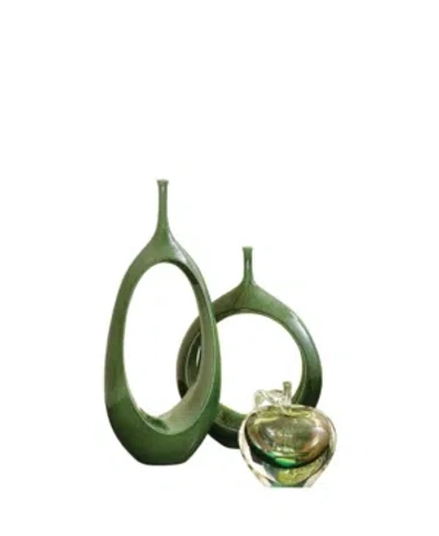 Global Views Open Oval Ring Vase Medium In Medium Gre