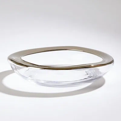 Global Views Organic Formed Bowl In Platinum