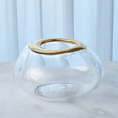 Global Views Organic Formed Vase-lg In Clear,gold