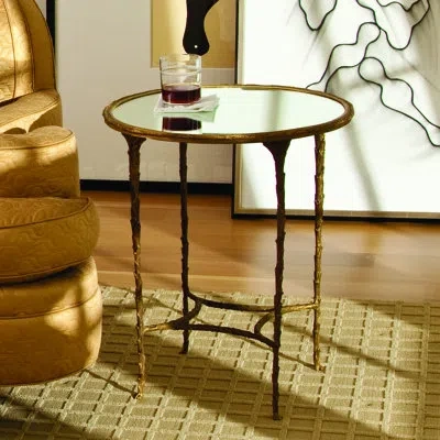 Global Views Organic Side Table In Gold