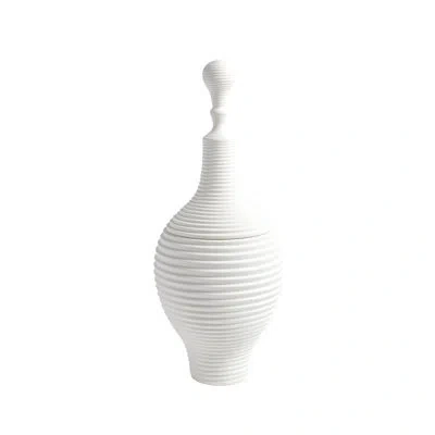Global Views Orion 20.5" Ceramic Jar In White