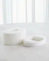 Global Views Oval Amenities Set & Tissue Box Cover In White