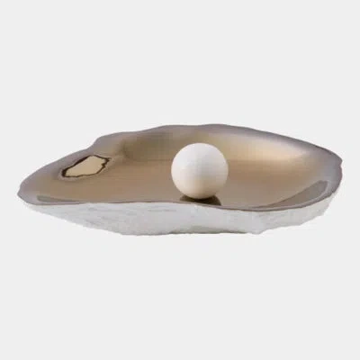 Global Views Oyster Bowl-bronze 7"h X 14"w X 20"d Decorative Bowl In Gold