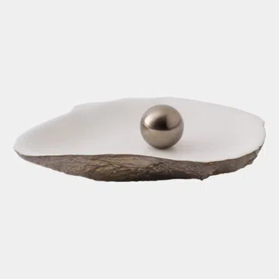 Global Views Oyster Bowl-white 7"h X 14"w X 20"d Decorative Bowl