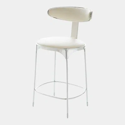 Global Views Panoplia Counter Stool In White