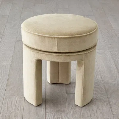 Global Views Papu Solid Wood Accent Stool In Beige