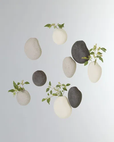 Global Views Pebble Wall Vases, Set Of 3 In Multi