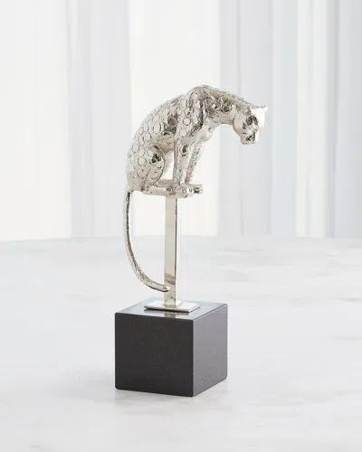 Global Views Perched Jaguar On Stand, Nickel