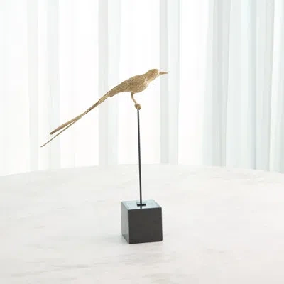 Global Views Perched Swallow-brass-sm In Black