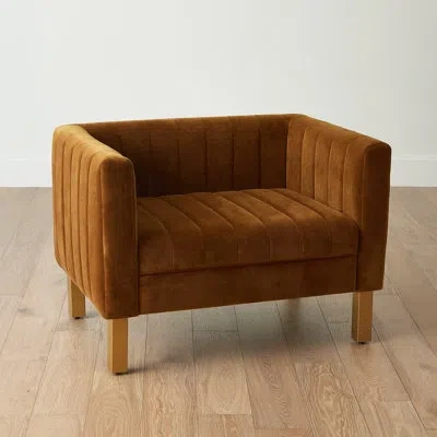 Global Views Perfectly Simple Chair-cognac In Brown