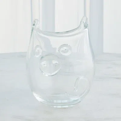 Global Views Piggy Handmade Glass Table Vase In Clear