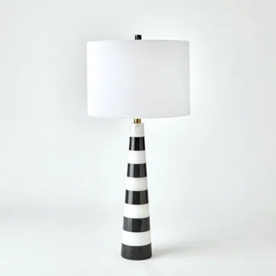 Global Views Pinnacle Marble Lamp-black/white In Black;white