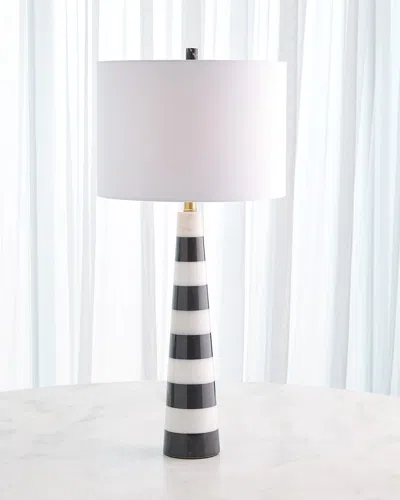 Global Views Pinnacle Marble Table Lamp In Black/white