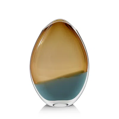 Global Views Pistachio Large Oval Vase In Blue