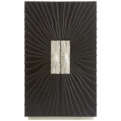Global Views Pleated 48 1/4"w Black Onyx Wood 2-door Cabinet