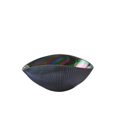 Global Views Pleated Bowl-black