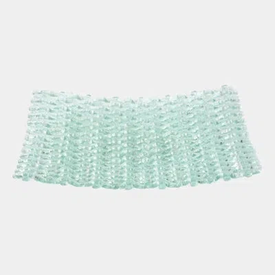 Global Views Plicare Woven Tray 2"h X 10"w X 10"d Plate/stand In Clear