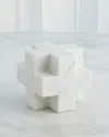 Global Views Plus Sign Marble Object In White