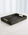 Global Views Posh Hair Hide Tray, 22" X 16" In Black