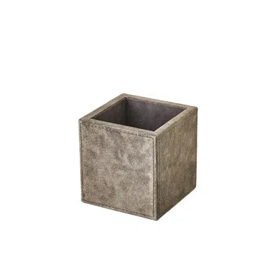 Global Views Posh Pencil Cup-parchment Suede In Gray
