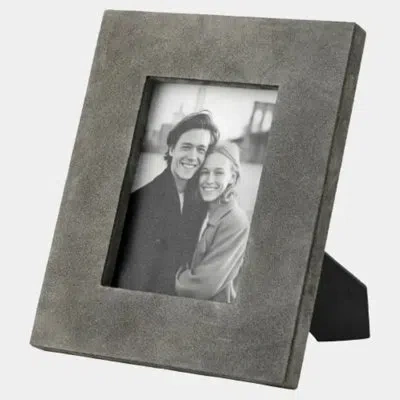 Global Views Posh Picture Frame-5x7-gray Suede 10"h X 9"w X 1"d Picture Frame