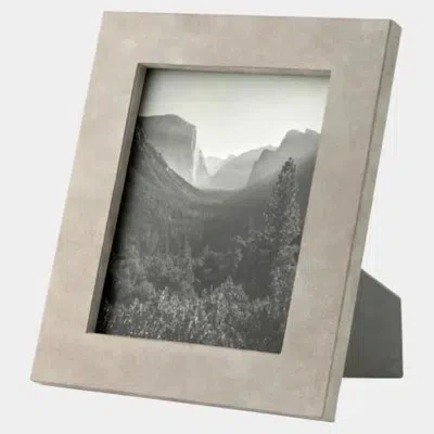 Global Views Posh Picture Frame-8x10-parchment Suede 13"h X 11"w X 1"d Picture Frame In Taupe