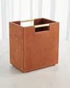 Global Views Posh Suede Wastebasket In Nutmeg