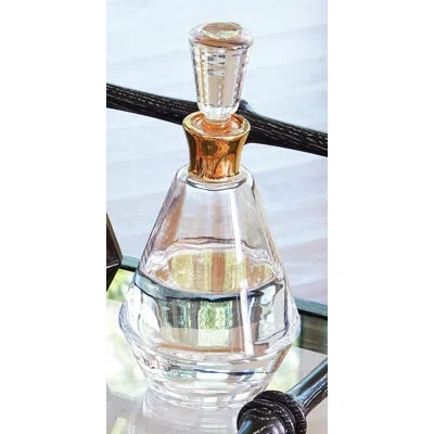 Global Views Prism Decanter-gold In White