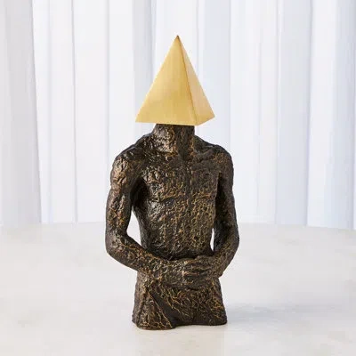Global Views Pyramid Hero-bronze In Gold,bronze