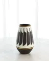 Global Views Quill 12.8" Vase In Black And White