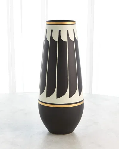Global Views Quill 20" Vase In Black And White