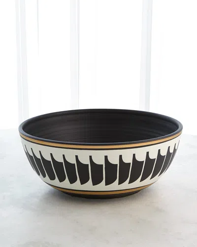 Global Views Quill Bowl In Black And White