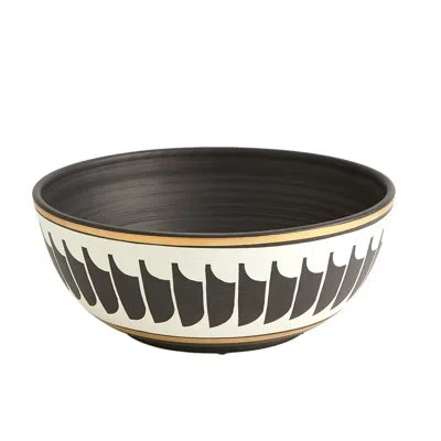 Global Views Quill Bowl In Black,white